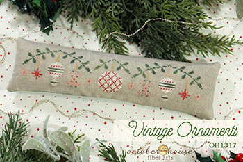 Vintage Ornaments 149w x 33h by October House Fiber Arts 26-2850