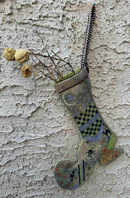 Witch's Boot Stocking 130w x 160h by Rebel Stitcher Designs 26-2686