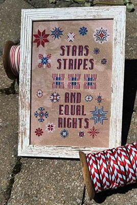 Stars Stripes & Equal Rights 110w x 150h by Rebel Stitcher Designs 26-2688
