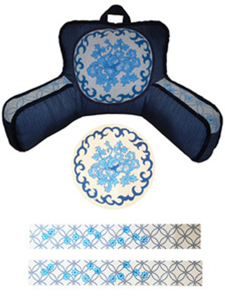 BB001 Trubey Designs Blue Oriental Medallion  3 pcs., 13G BED BUDDY Canvas Only