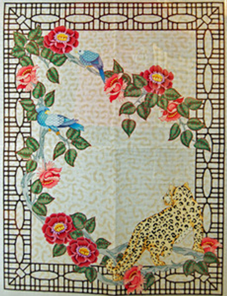 R015 Leopard/Floral 36 x 48 13 Mesh RUG Trubey Designs