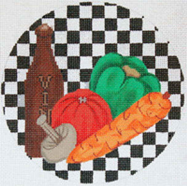 WC03 Wine & Veggies 8 dia., 13G Designed For Use As A Wall Clock Trubey Designs