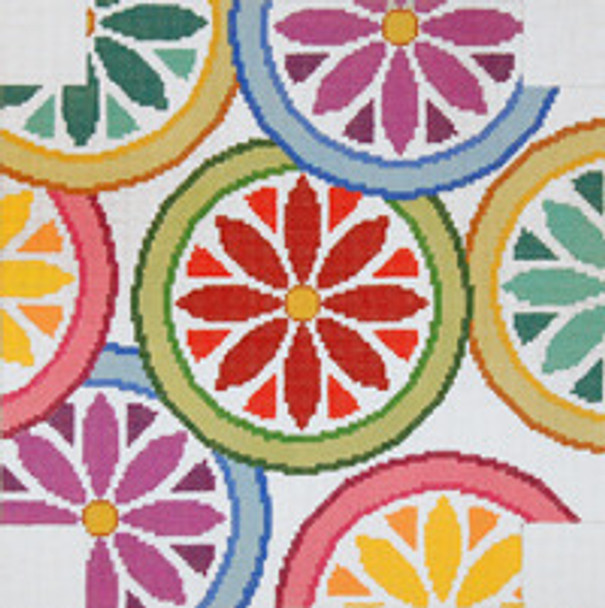 WC08 Floral Circles 11.5 x 11.5, 13G Designed For Use As A Wall Clock Trubey Designs