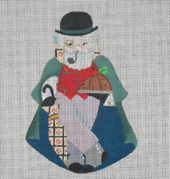 ED-671A Dede's Needleworks English Santa front only, 3½ x 5, 18g , w/ stitch guide