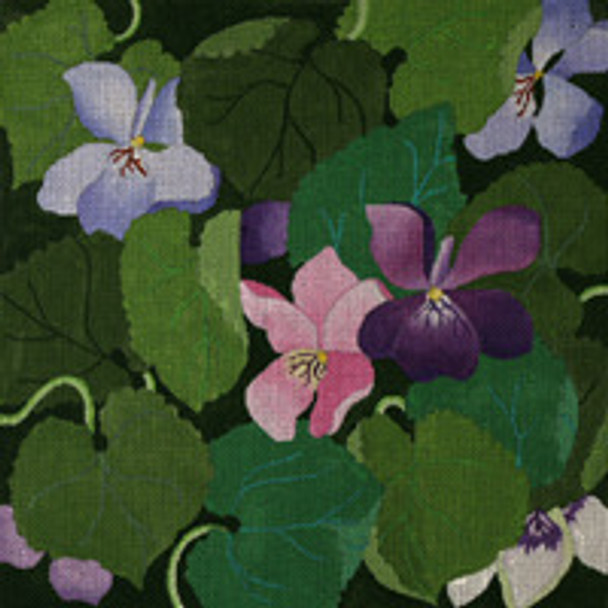 ED-883 Dede's Needleworks Giant Violets 14 x 14, 13g