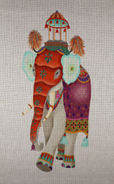 ED-1337 Dede's Needleworks Elegant Elephant Banner 15 x 28, 18g