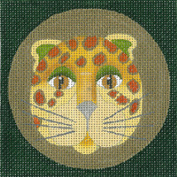 ED-1146C Leopard Coaster Yellow 4 x 4 18 Mesh Dede's Needleworks