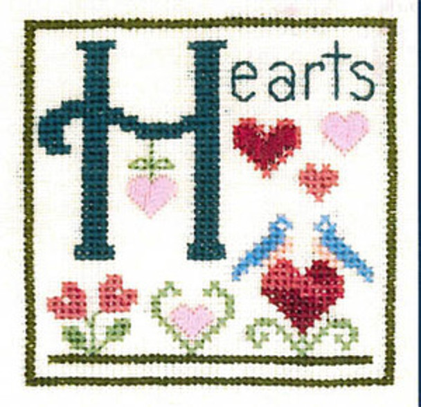 H Is For Hearts Size: 50 x 50 Elizabeth's Designs 13-1351 