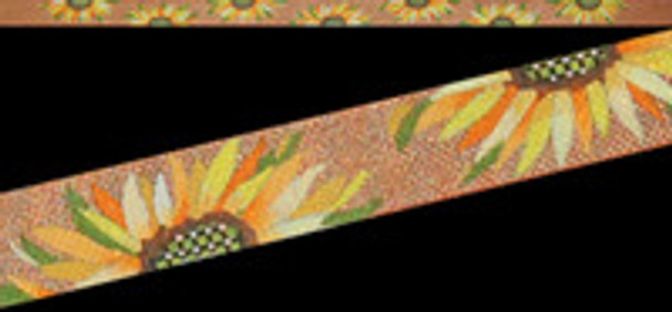 ED-1295 Belt  Sunflowers with Copper Background 1 x 40, 18g Dede's Needleworks