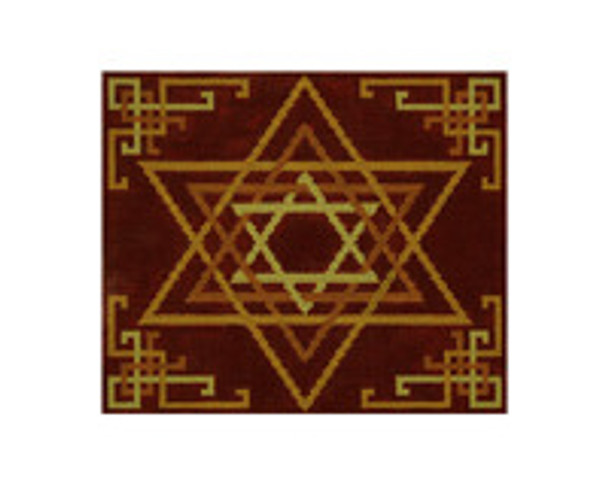 JT075G/B Two A T Design TEFILLIN Size: 8 x 9 ½, 13g Woven Star Burgundy/Gold