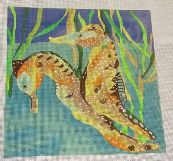 WWC505 Sea Horses 18 Ct  8 x 8 Waterweave