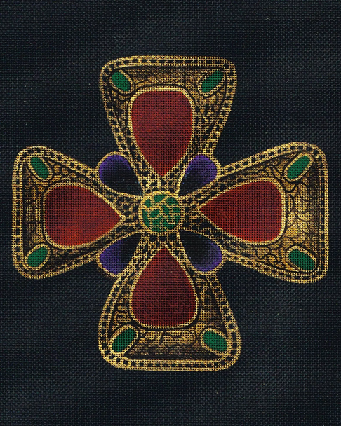4755 Maltese Cross 8" x 10" 18 Mesh Leigh Designs Historic Cross