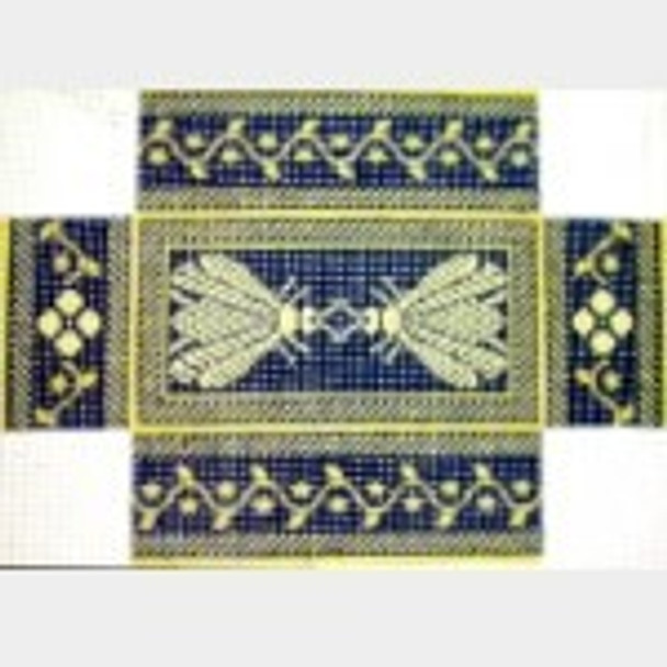 Wg11643B N's Bee Navy & Butter 9 3/4 X 13 3/4   13 ct Whimsy And Grace BRICK COVER 