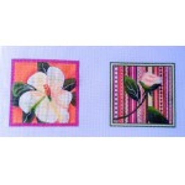 Wg11147 Magnolis Coasters by Janis 4-4 X 4   18 ct Whimsy And Grace COASTERs