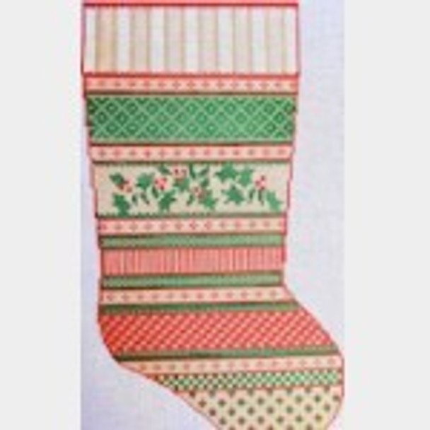 Wg12542 Missy's little Ribbon 13" 14 X 6   13 ct Whimsy And Grace CHRISTMAS STOCKING 