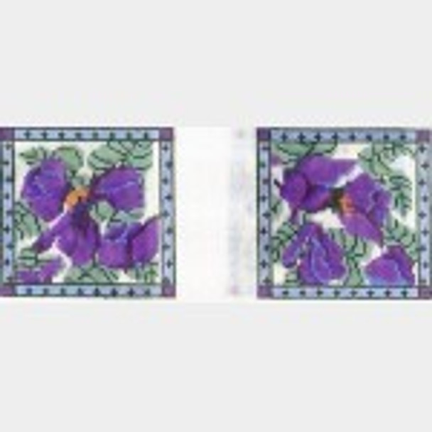 Wg11717 Violet study in ivory 4-4 X 4 18 ct Whimsy And Grace COASTERs