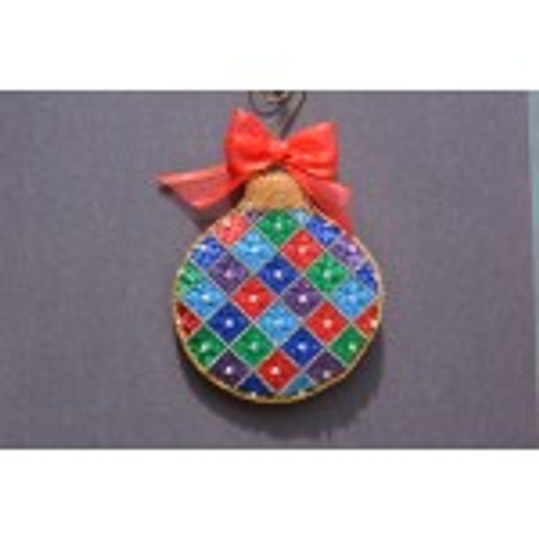 Wg12572 Tivoli Reflection 3 1/4 round 18 ct Shown Finished Whimsy And Grace CHRISTMAS 