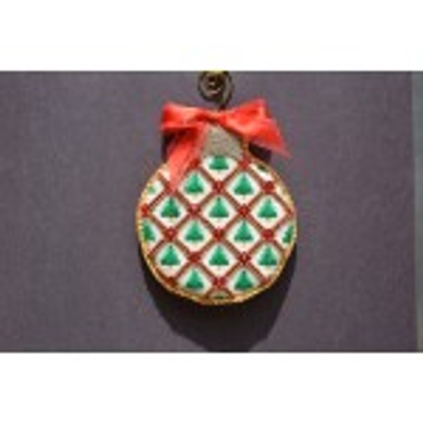 Wg12569 GaGa's Reflection 3 1/4 round 18 ct Shown Finished Whimsy And Grace CHRISTMAS 