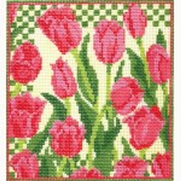 Wg11593E PinkTulips 6 X 6 1/2  13 Count EYEGLASS Whimsy And Grace