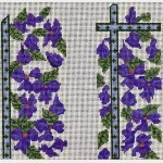 Wg11710E Violets study in Ivory 6 1/2 X 2 3/4 18 ct EYEGLASS CASE Whimsy And Grace