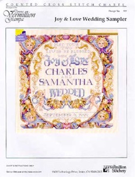 98-1850 Joy & Love Wedding Sampler by Vermillion Stitchery, The
