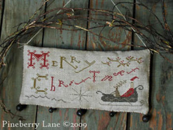 Merry Christmas Hanging Sampler by Pineberry Lane 12-1577 