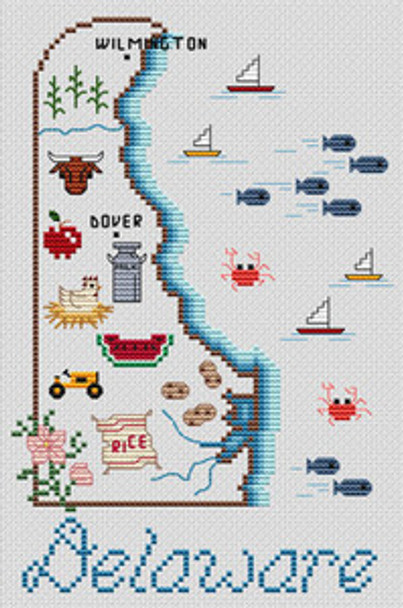 Delaware Map Sue Hillis Designs 7431 