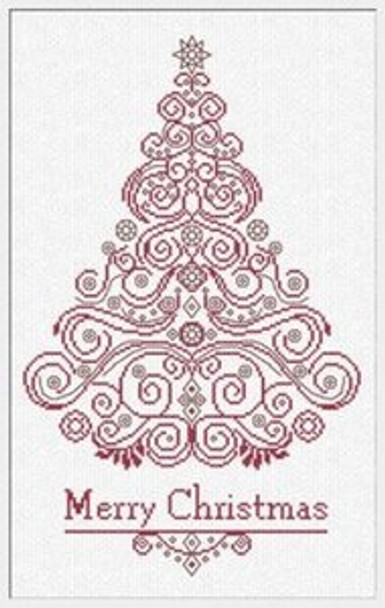 AAN204 CT130 Christmas Tree 123w x 198h Alessandra Adelaide Needleworks Counted Cross Stitch Pattern