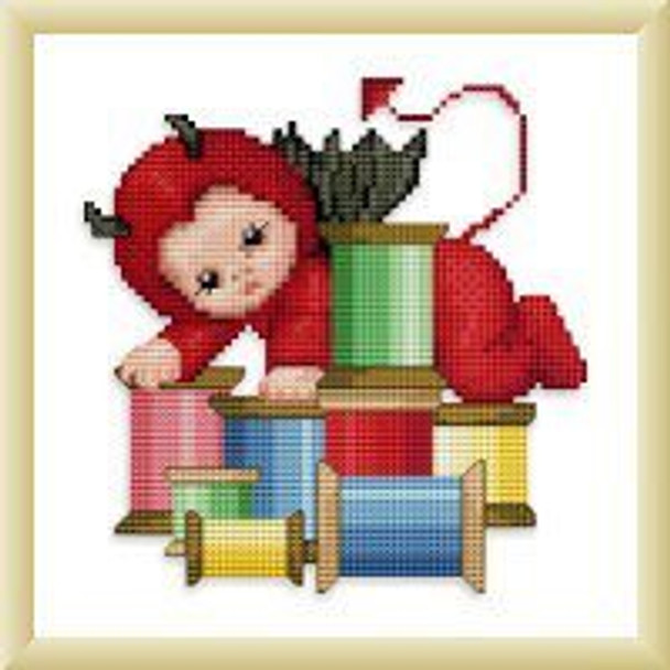 EMD007 Ellen Maurer-Stroh Little Stitch Devil with Spools