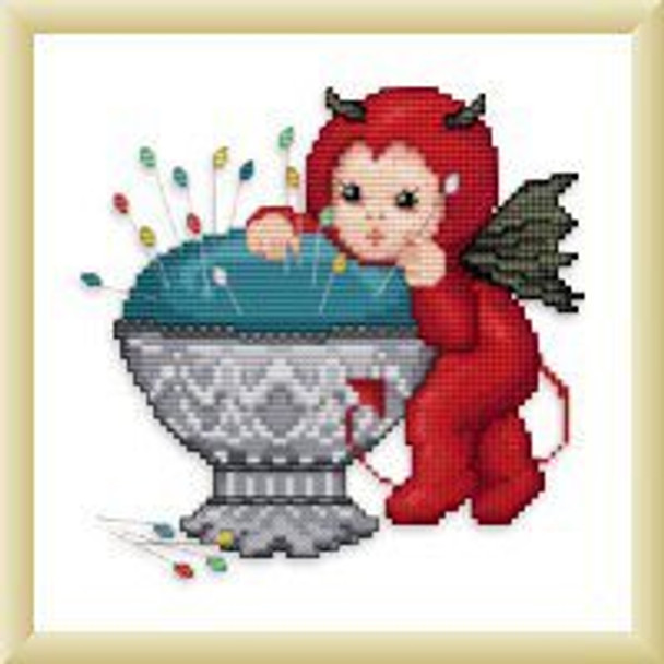 EMD003 Ellen Maurer-Stroh Little Stitch Devil with Pincushion