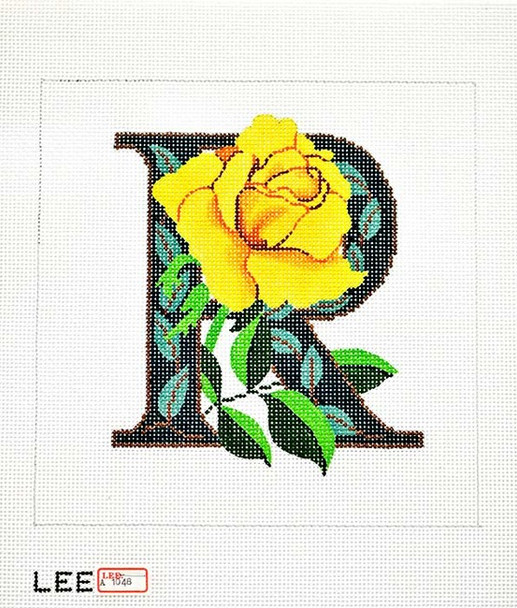 AO1048 Lee's Needle Arts Letter R-Rose - 7"x7" - Mesh