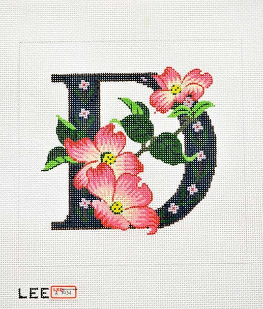 AO1034 Letter D-Dogwood - 7"x7" -16 Mesh Lee's Needle Arts