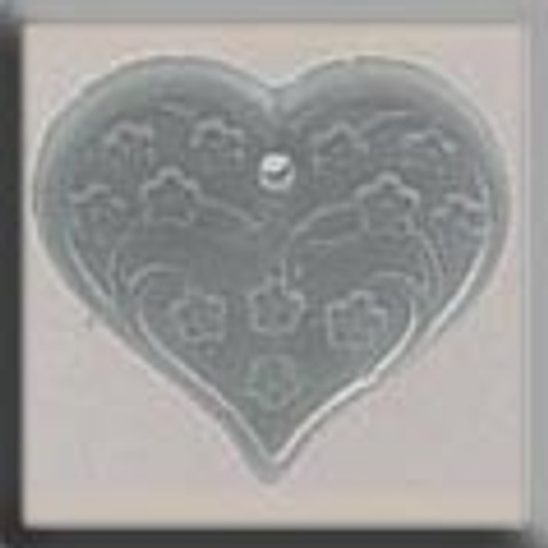 12183 Mill Hill Glass Treasure Medium Floral Emb. Heart Matte Crystal