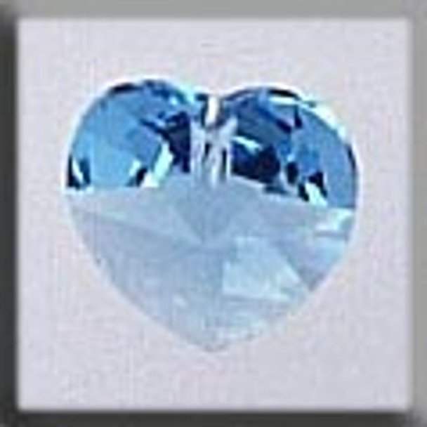 13038 Mill Hill Glass Treasure Small Heart Aquamarine