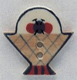 86056 Mill Hill Ceramic Hand Painted Button Yarn Basket; 7/8" x 7/8"