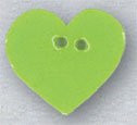 86398 Mill Hill Ceramic Hand Painted Button Small Lime Heart; 5/8" x 5/8"
