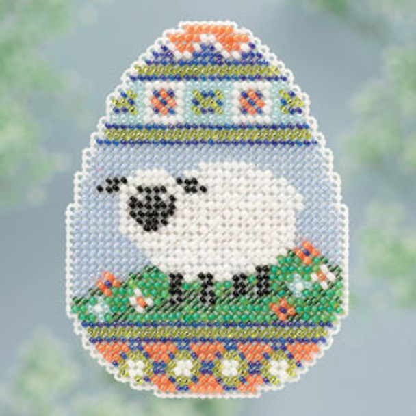 MH183105 Mill Hill Seasonal Ornament Kit ALL BEADED Sheep Egg (2013)