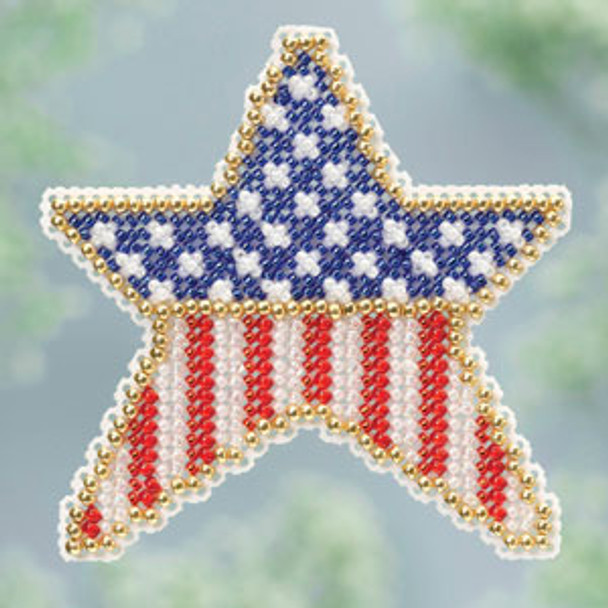 MH183101 Mill Hill Seasonal Ornament Kit ALL BEADED Patriotic Star (2013)