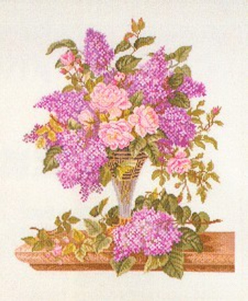 7714185 Eva Rosenstand Kit Lilacs In A Vase 18" x 22" Linen; 25ct