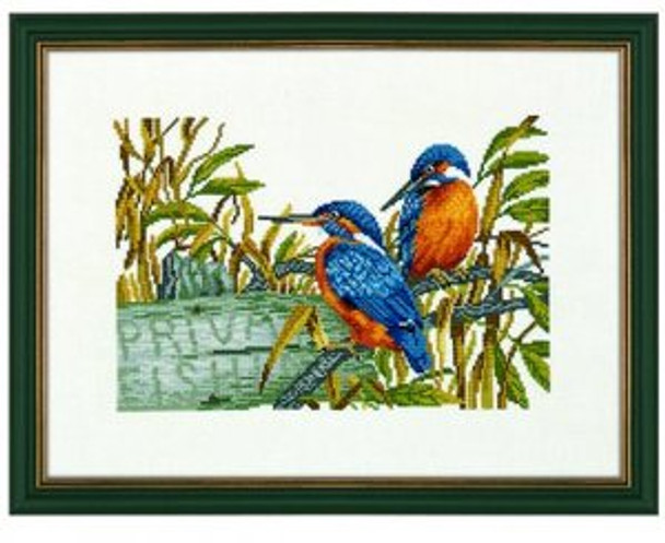 7714147 Eva Rosenstand Kit Kingfishers 12" x 16"; Linen; 26ct