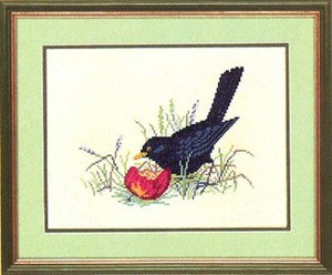 7712983 Eva Rosenstand Kit Bird In Grass 9" x 12"; Linen; 25ct