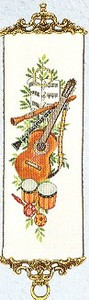 7713336 Eva Rosenstand Kit Guitar Bellpull 7" x 18"; Linen; 25ct