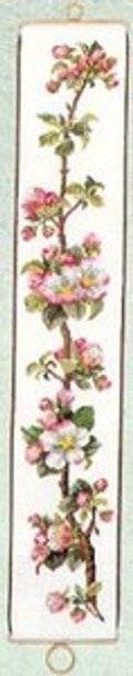 7713290 Eva Rosenstand Kit Apple Blossom Bellpull 4-1/2" x 30"; Linen; 30ct