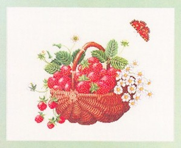 7714267 Eva Rosenstand Kit Strawberry Fruit Basket 20" x 24"; Linen; 25ct