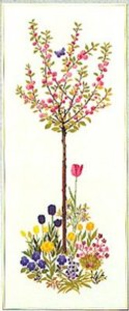77082864 Eva Rosenstand Kit Floral Tree 16" x 38" ; Linen; 25ct