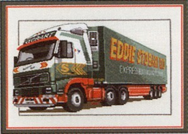 HCK489 Heritage Crafts Kit Eddie Stobart Truck by Dave Shaw 7" x 12"; Evenweave; 28ct