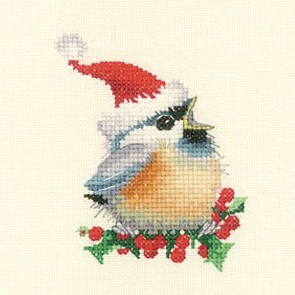 HCK866 Heritage Crafts Kit Christmas Chick by Valerie Pfeiffer 2.5" x 3"; Evenweave; 27ct
