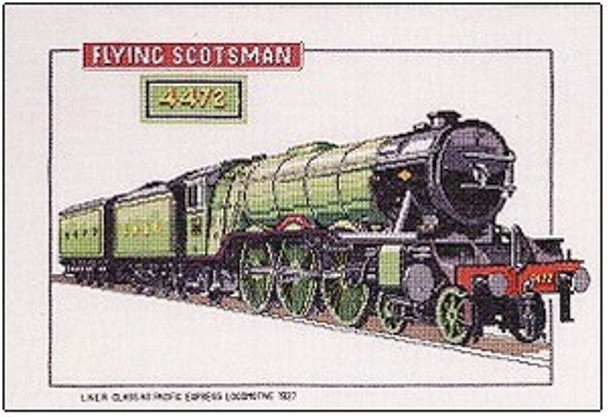 HCK126 Heritage Crafts Kit Flying Scotsman - Trains by Dave Shaw 7.75" x 11.75"; Evenweave; 28ct