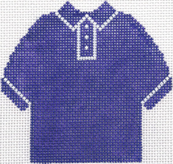 SN66 Purple Polo Shirt Ornament 4.75 x 4.75 13 Count Silver Needle Designs