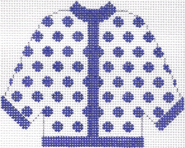 SN54 Purple Polka Dot Cardigan Ornament 5.5 x 4.5 13 Count Silver Needle Designs